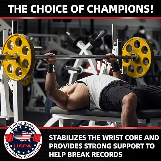 Wrist Wraps, Wrist Straps for Weightlifting with Thumb Loops, Adjustable, Gym Straps Weight Lifting for Bench Press and Weight Training, Workout, Gym Women Men, Black