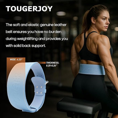 Women's Weight Lifting Belt 4 Inch Wide, Gym Powerlifting Belt for Women with Padded Lumbar Support, Adjustable Fitness Belt for Deadlift, Squats, Cross Training & Workout