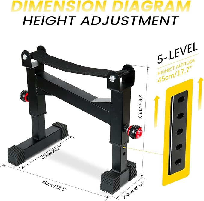 SYNTECSO Deadlift Jack Barbell Stand - Heavy Duty Barbell Jack Deadlift - Adjustable Deadlift Platform for Home Gym Weightlifting Easily Load 880 Lbs