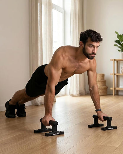BetterMe Calisthenics Kit - Home Gym Calisthenics Equipment Kit with Parallettes Push Up Bars Resistance Bands and Door Pull Up Bar - At Home Equipment for Strength and Mobility Training