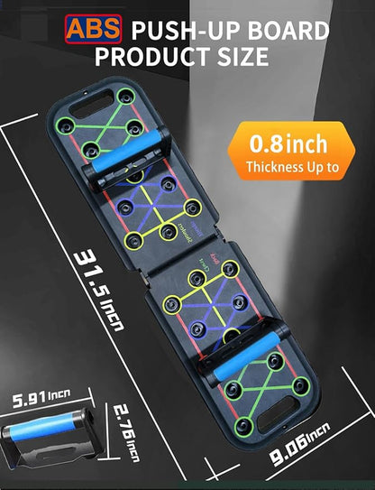 12-In-1 Push Up Board,Portable Pushup Bars for Men, Muscle Max Press Up Boards,Foldable Gym Home Exercise Board,Multi-function Push-Up Stand,Home Workout Equipment with Resistance Bands