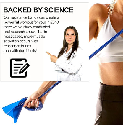 Resistance Band for Working Out | Super Exercise Bands 8,16,24 Yard Bulk Rolls |10 Strengths in Light Medium and Heavy Resistance Bands | Latex Free Workout Bands Including App and e-Book