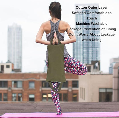 Topyond Sand Bag for Weight Training, Green Yoga Sand Bag with Handle, Yoga Weightlifting, Portable Fillable Yoga Canvas Sandbags for Yoga Weights and Training, Yoga Weight Bag