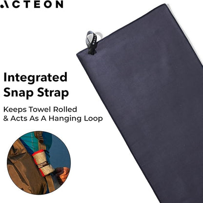 Acteon Microfiber Gym Towels 5 Pack, Quick Dry Silver ION Odor-Free Super Absorbent Sweat Towels for Men & Women, Workout, Yoga, Running, Beach, Travel – 16x30.5 Inch (Midnight Blue)