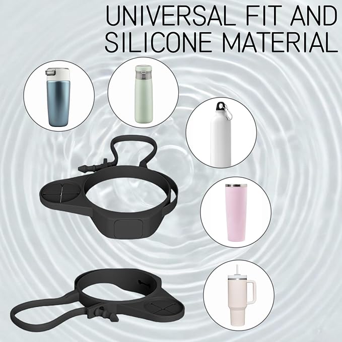 Magnetic Water Bottle Phone Holder with Straps - Anti-Slip Phone Mount for Gym, Sports - Multi-Function Tumbler Accessories for Fitness, Workout - Storage for Small Items