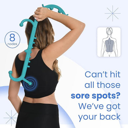 Deep Tissue Back & Neck Massager - Back Massager Stick for Pain Relief, Muscle Knot Remover, Trigger Point Massage Tool for Full Body, Shoulders, Legs - Pressure Point Massage Tool