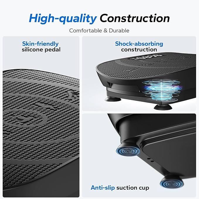 MERACH Vibration Plate Exercise Machine, Whole Body Workout Equipment for Women, Bluetooth and Silicone Pedal, Vibration Plate with Auto Mode, Vibrate Fitness Platform for Home