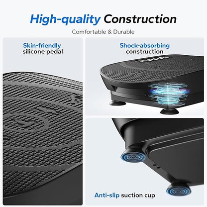 MERACH Vibration Plate Exercise Machine, Whole Body Workout Equipment for Women, Bluetooth and Silicone Pedal, Vibration Plate with Auto Mode, Vibrate Fitness Platform for Home