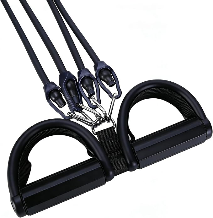 Upgrade 4-Tube Pedal Ankle Puller Resistance Bands, Pedal Puller Resistance Band with Handle for Home Gym,Yoga & Pilates,Ideal to Tone Arms,Abs,Waist Unisex Two