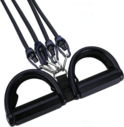 Upgrade 4-Tube Pedal Ankle Puller Resistance Bands, Pedal Puller Resistance Band with Handle for Home Gym,Yoga & Pilates,Ideal to Tone Arms,Abs,Waist Unisex Two