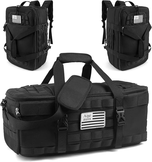 Gym Bag for Women & Men, 3 in 1 Carry on Travel Backpack with Wet Pocket, Anti-Theft Carry On Weekender Bag for Airplane, Workout Overnight Backpack for Travel, Black