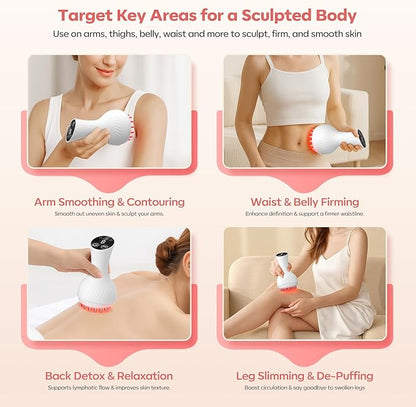 Lymphatic Drainage Massager & Anti Cellulite Massage Tool,New Lymphatic Massager,Helps Reduce Stretch Marks & Cellulite，for Belly, Arms & Legs,Body Sculpting Machine with Heat & Vibration