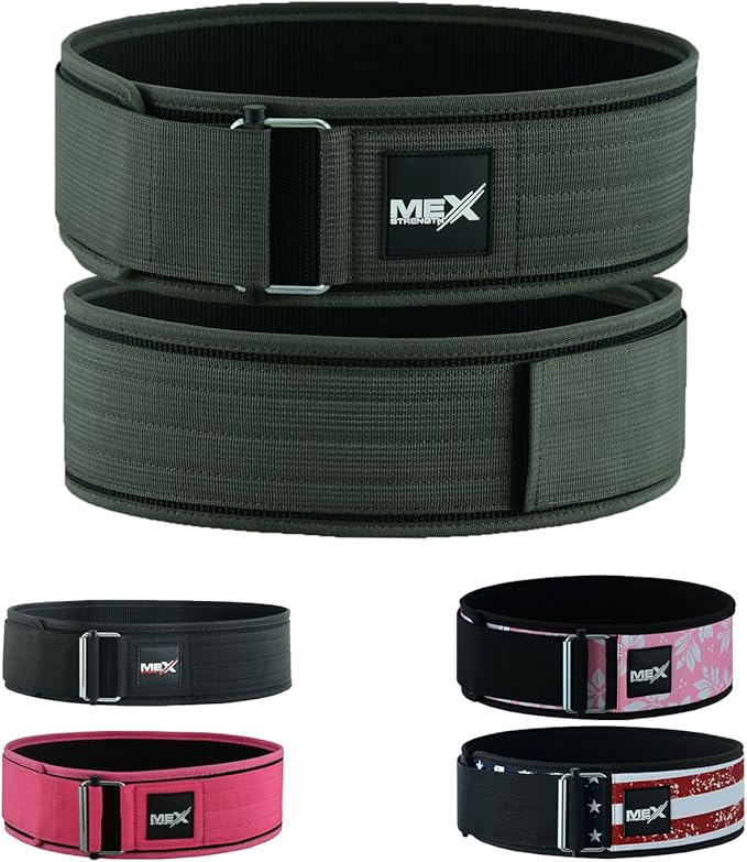 Self Locking Neoprene Gym Weight Lifting Belts for Men Women, Lumbar Support Stability, Adjustable Design, Fit Straps, Deadlifts, Training, Bodybuilding
