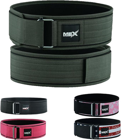 Self Locking Neoprene Gym Weight Lifting Belts for Men Women, Lumbar Support Stability, Adjustable Design, Fit Straps, Deadlifts, Training, Bodybuilding