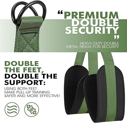 HPYGN Two Foots Pull Up Assistance Bands, Heavy Duty Resistance Band for Pull Up Bar, Adjustable Weight/Size with Fabric Feet/Knee Rest, Bands for Pull Up Assist for Strength Training, Pull Up