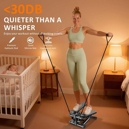 NEWBULIG Mini Stepper for Exercise at Home Stair Step Machine for Indoor Fitness Portable Home Gym Stepper for Full Body Workout 300lb Weight Capacity