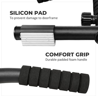 HANZO Doorway Pull Up Bar – Upgraded Heavy Duty Multi-Grip Chin Up Bar for Home Gym – No Screws, Strength Training Workout Bar, Door Gym Pullup Bar