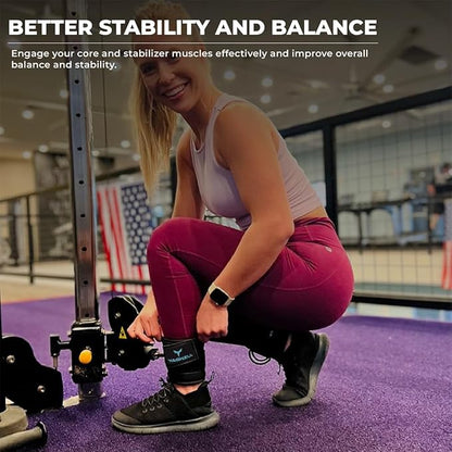Ankle Straps for Cable Machines Women, Glute Kickback Cable Machine Attachments, Gym Ankle Cuffs, Wrist Cuffs for Workout, Leg Training Accessory, Fitness Gear for Home or Gym