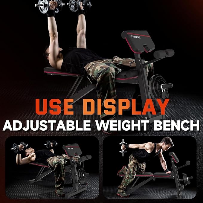 Weight Bench Press, Strength Training Adjustable Workout Benches for Full Body, Gym Benches for Incline Decline Exercise