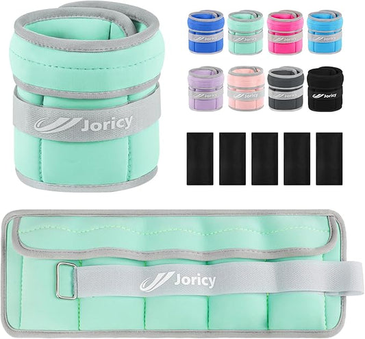 Adjustable Ankle Weights for Women Men 1/2/3/4/5/6/8/10/12/20 LBS 1 Pair Wrist Leg Arm Weights with Removable Weight Strength Training Weight for Walking Running Fitness Physical Therapy