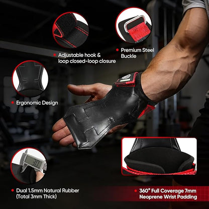 Weight Lifting Straps (Pair) JUPITER Non-Slip Wrist Support for Deadlifts & Powerlifting