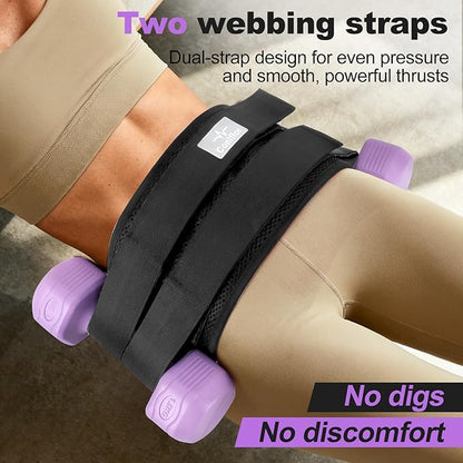 Hip Thrust Belt - Adjustable Fitness Belt for Dumbbells, Kettlebells, Plates - Support Up to 100 lbs - For Glute Workouts at Home Gym - Gifts Ideas for Women, Black
