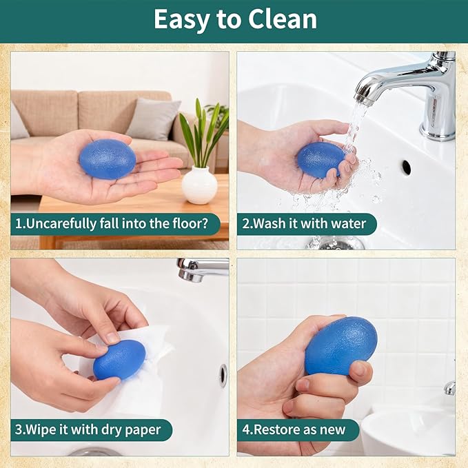 Hand Grip Strength Trainer, Stress Relief Ball for Adults, Wrist Rehab Therapy Hand Grip Equipment Ball Squishy Tools,4Pcs