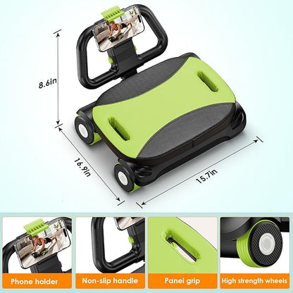 FIAMERMOR 2025 AB Roller Wheel - 4 wheel elbow support abdominal wheel automatic rebound abdominal fat burning weight loss core training equipment home/gym