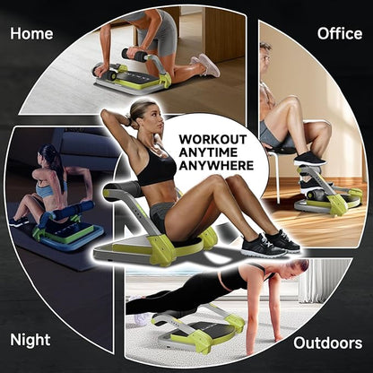 Ab Trainer/Crunch Machine, Ab Workout Equipment, 4 Adjustable Resistance, Ab Machine for Stomach Workout, 350 LBS Weight Capacity, Automatic Rebound, Ab Core Machine,Fitness Equipment for Home