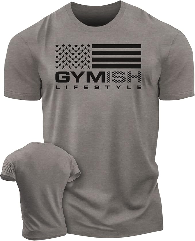 Gymish American Flag Graphic Fitness Tank, Sleeveless Bodybuilding Athletic Tank Top