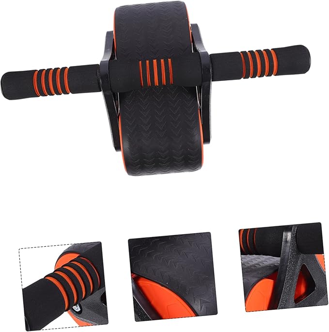 Ab Wheel Roller for Core Workout Triangular Stability Abdominal Muscle Trainer Wheel with Ergonomic Handle Fat Burning Exercise Equipment for Home Gym and Office Endurance Training
