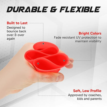Pro Disc Cones (Set of 50) - Agility Soccer Cones with Carry Bag and Holder for Sports Training, Football, Basketball, Coaching, Practice Equipment, Kids - Includes 15 Best Cone Drills Book