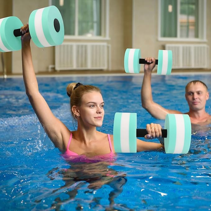 Pool Weights for Water Exercise 2 Pack, Aquatic Dumbbells for Pool Fitness & Water Aerobic Workouts, Dense and Sturdy Water Weights for Pool Exercise and Activities
