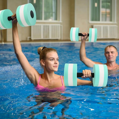Pool Weights for Water Exercise 2 Pack, Aquatic Dumbbells for Pool Fitness & Water Aerobic Workouts, Dense and Sturdy Water Weights for Pool Exercise and Activities