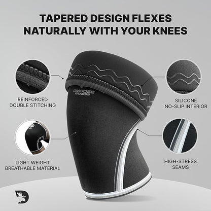 DMoose Fitness Knee Sleeves for Weightlifting (Pair) 78” Knee Wraps for Joint Support, Squats & Powerlifting - Gym Brace Straps for Joint Stability & Pain Relief, USPA & IPL Approved for Men and Women