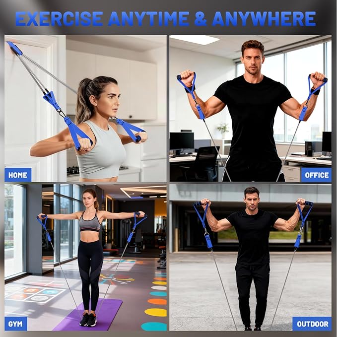 Heavy Duty Resistance Bands Set with Handles, Ankle Straps & Door Anchor – 300LBS Exercise Bands for Home Gym, Muscle Training, Physical Therapy, Yoga, Full Body Workout for Men & Women