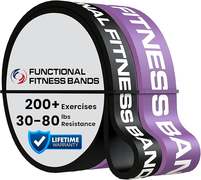 Pull Up Assist Bands Set by Functional Fitness. Heavy Duty Resistance and Assistance Training Band