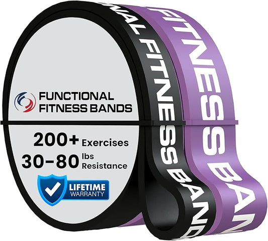 Pull Up Assist Bands Set by Functional Fitness. Heavy Duty Resistance and Assistance Training Band