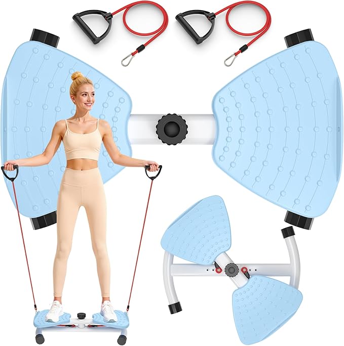 Waist Twister Machine Exercise, Ab Machine Adjustable Waist Twisting Fitness Tool，Noiseless Ab Twister Board for Women Men，Anti-Slip Home Gym Workout Equipment 300 lbs Weight Capacity