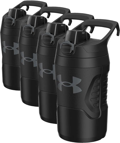 Under Armour 32 oz Insulated Water Bottles - Sports Water Jug with Handle, Fence Hook, Leak Resistant for Baseball, Football & More, 32 oz, Sports Water-Bottle Insulated (Pack of 4)
