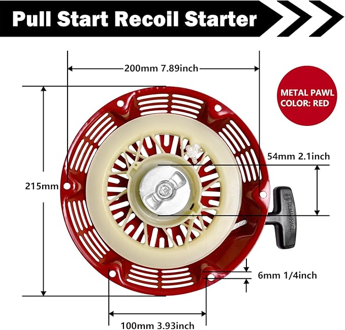 Recoil Starter Replacement for Honda Gx340 Gx390 11hp 13hp 28400-ZE3-W01ZA Oregon 31-060 Rotary 26-10379