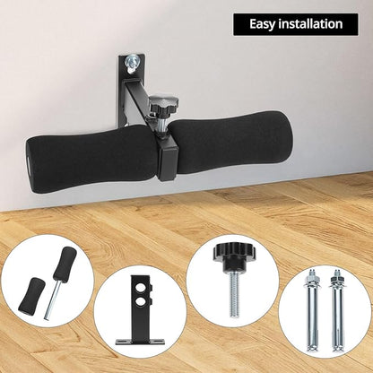 QWORK Wall Mounted Sit-Up Exercise Bar, Sit-ups Foot Holder, Steel Sit-Up Assistant for Abdominal Core Workout