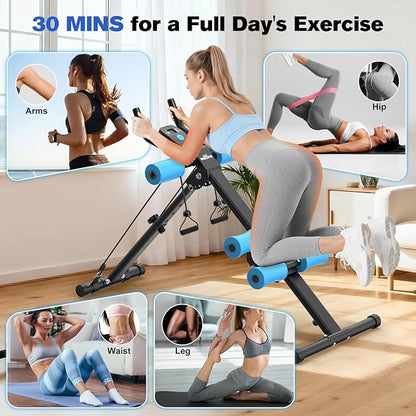 RELIFE REBUILD YOUR LIFE AB Workout Machine Adjustable Ab Trainer Machine Foldable Ab Cruncher Strength Training Equipment for Home Gym, Full Body Workout Equipment 440 LBS