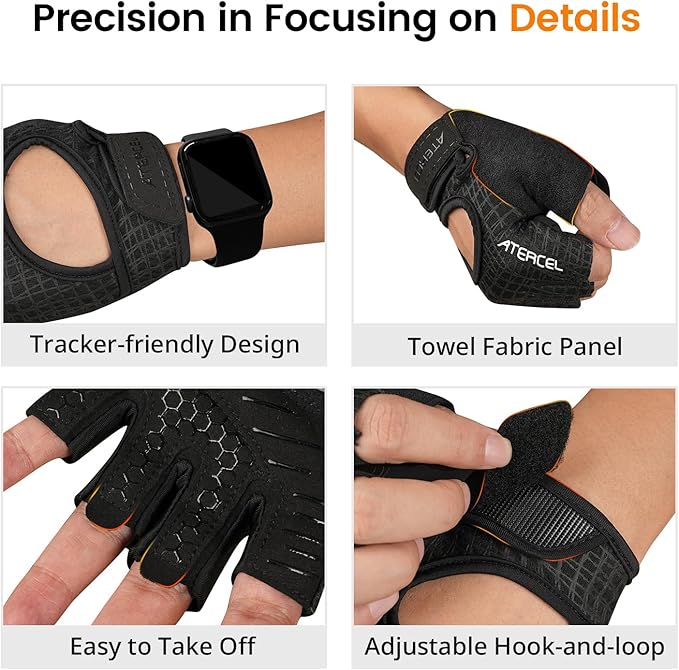 ATERCEL Weight Lifting Gloves Full Palm Protection, Workout Gloves for Gym, Cycling, Exercise, Climbing, Breathable, Super Lightweight for Mens and Women