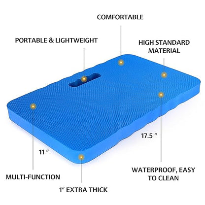 HOOPLE Extra Thick Kneeling Pad, Soft Foam Kneeling Cushion, Waterproof Gardening Knee Pads, Lightweight Knee Mat for Bathing, Workout Supplies, Exercise Yoga, Garden Work Gifts 17.5 x 11x 1 in, Blue