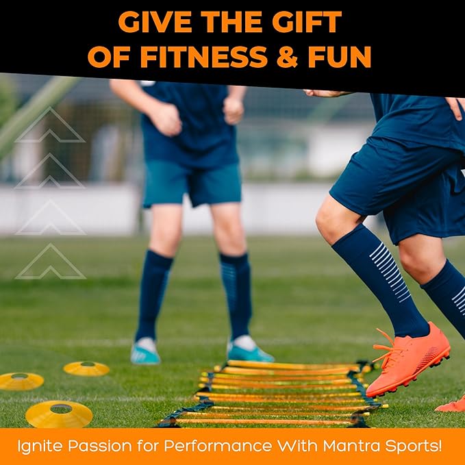 Soccer Training Equipment Agility Ladder Set, Sports Speed & Agility Training Equipment Kit with Cones & Drills, Speed Training Ladder for Footwork, Football Training Equipment