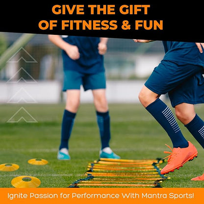 Soccer Training Equipment Agility Ladder Set, Sports Speed & Agility Training Equipment Kit with Cones & Drills, Speed Training Ladder for Footwork, Football Training Equipment