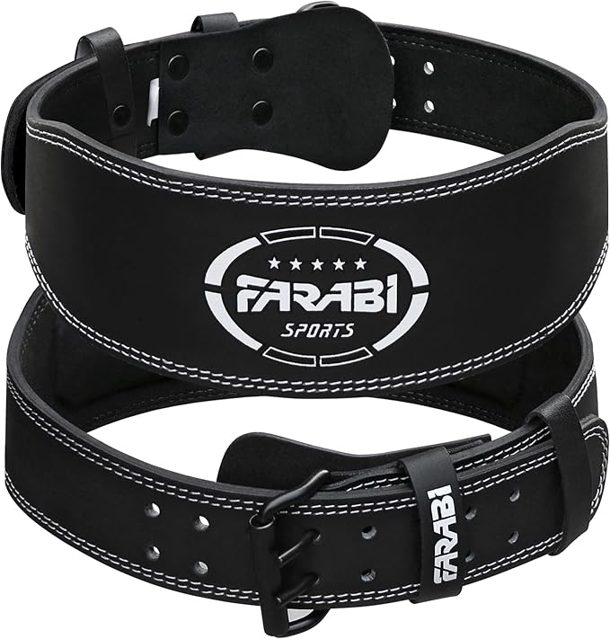 Farabi Sports Powerlifting Belt 100% Genuine Leather Weight Lifting Belt 4" wide Gym Belt Men and Women Weightlifting Belt for Gym Training Bodybuilding and Workout belt
