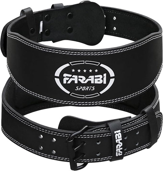 Farabi Sports Powerlifting Belt 100% Genuine Leather Weight Lifting Belt 4" wide Gym Belt Men and Women Weightlifting Belt for Gym Training Bodybuilding and Workout belt
