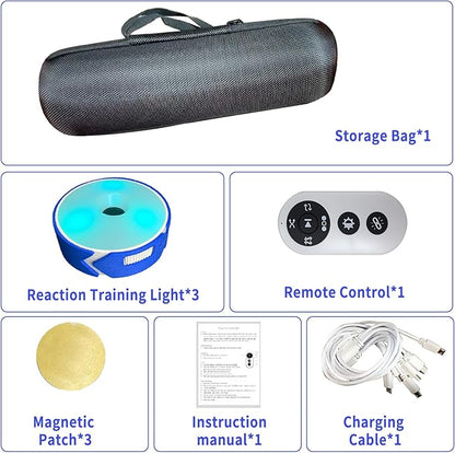 JOJOCY Agile Reaction Training Lamp 6-Piece Set, Portable Sports Fitness Lights for Reflex & Agility Improvement, USB Rechargeable, 4 Modes, 270° View Angle